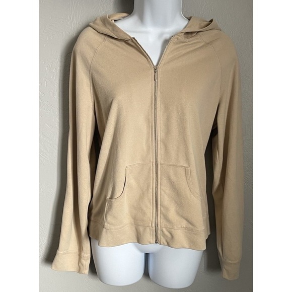 kathy ireland Jackets & Blazers - Kathy Ireland Beige Tan Jacket Lightweight Womens Small Long Sleeve Full Zip